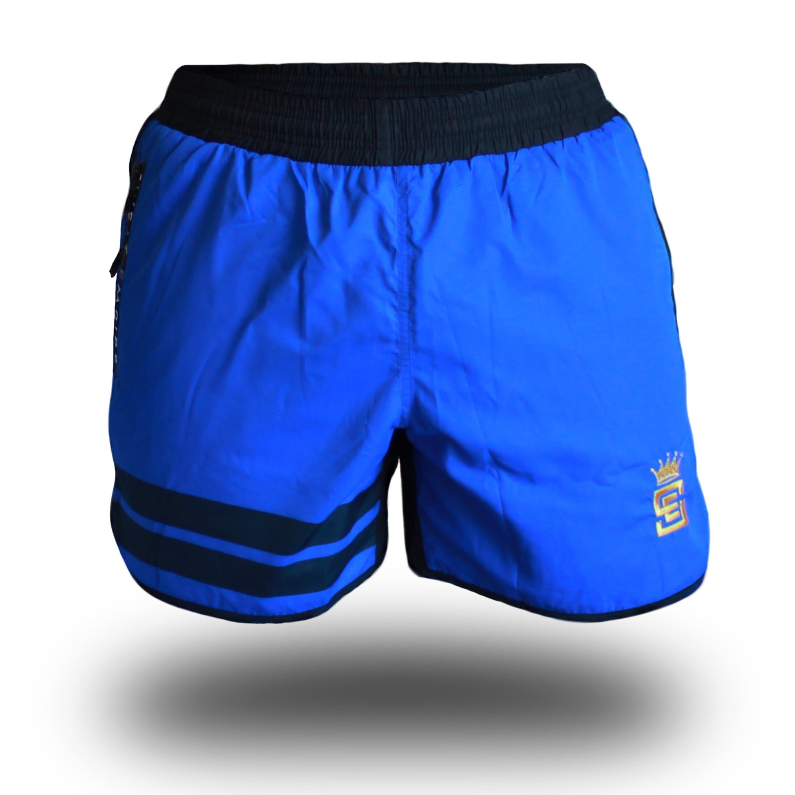 mens get shorty shorts blue/black front