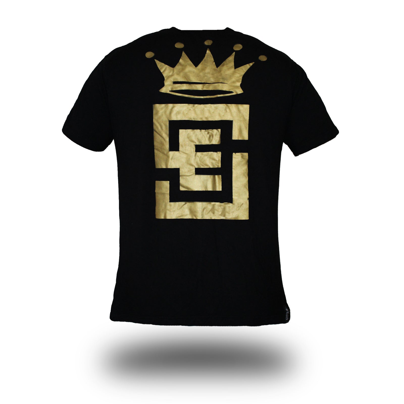 Mens limited edition tee black with gold print front