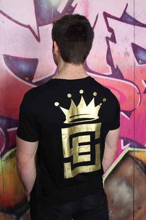 Mens Limited edition black and gold strength tee back