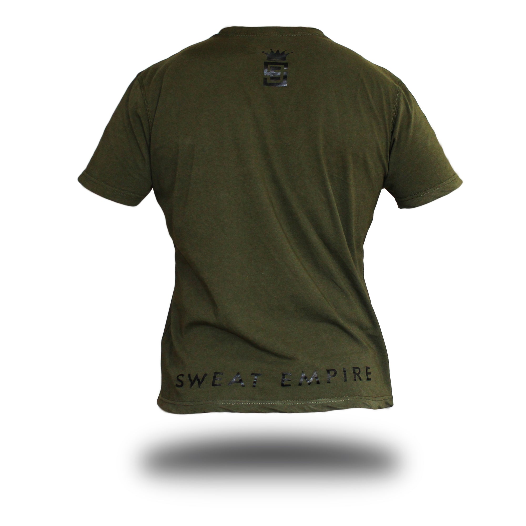 Unisex Olive Tee black wire frame print front